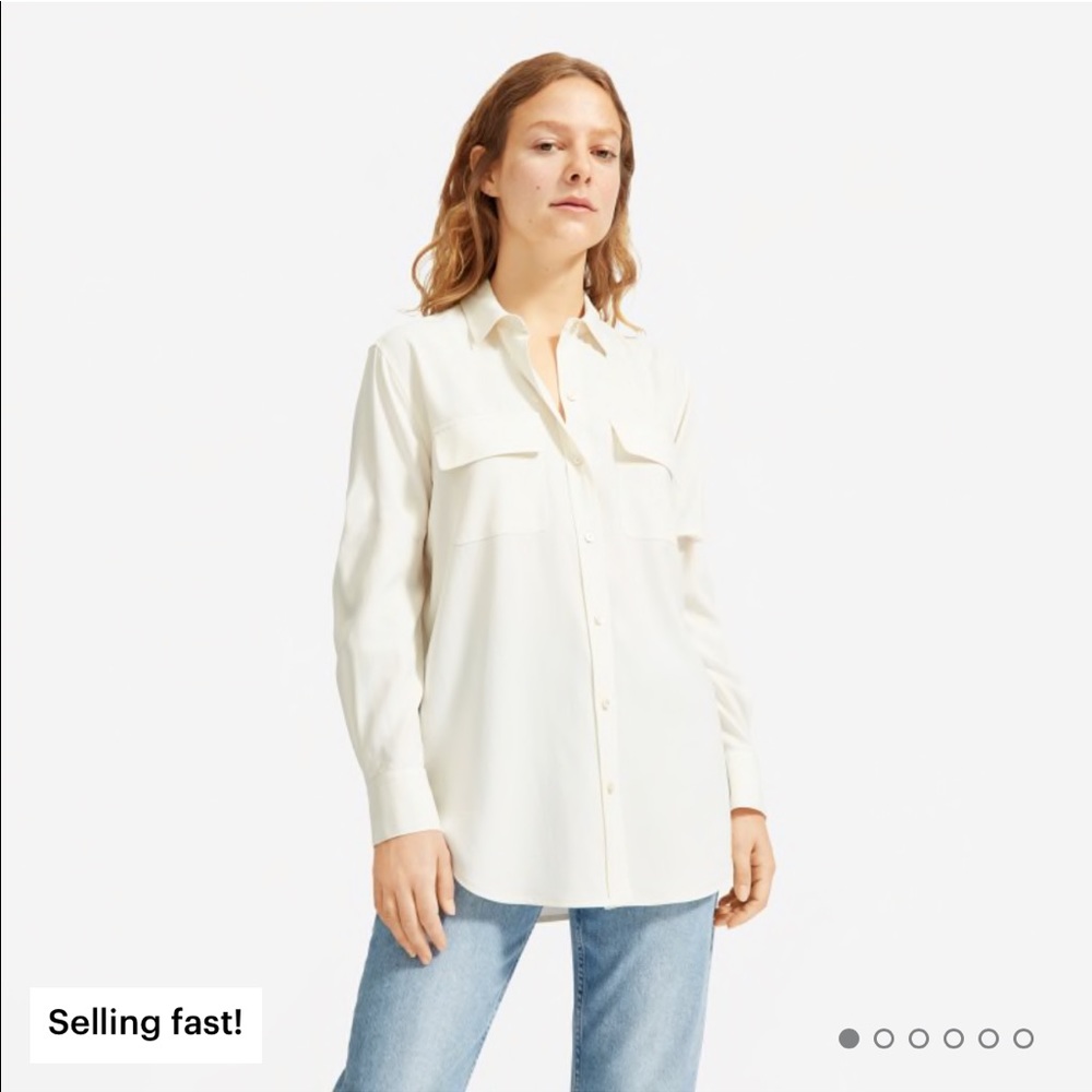 Everlane - Washable Silk Relaxed Shirt in Bone